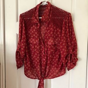 American rag button down flow top